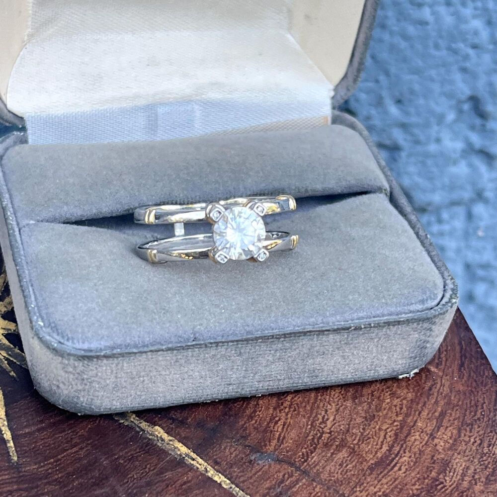 Vintage Cubic Zirconia Ring Size 9.5 Large Cocktail Ring in Sterling silver